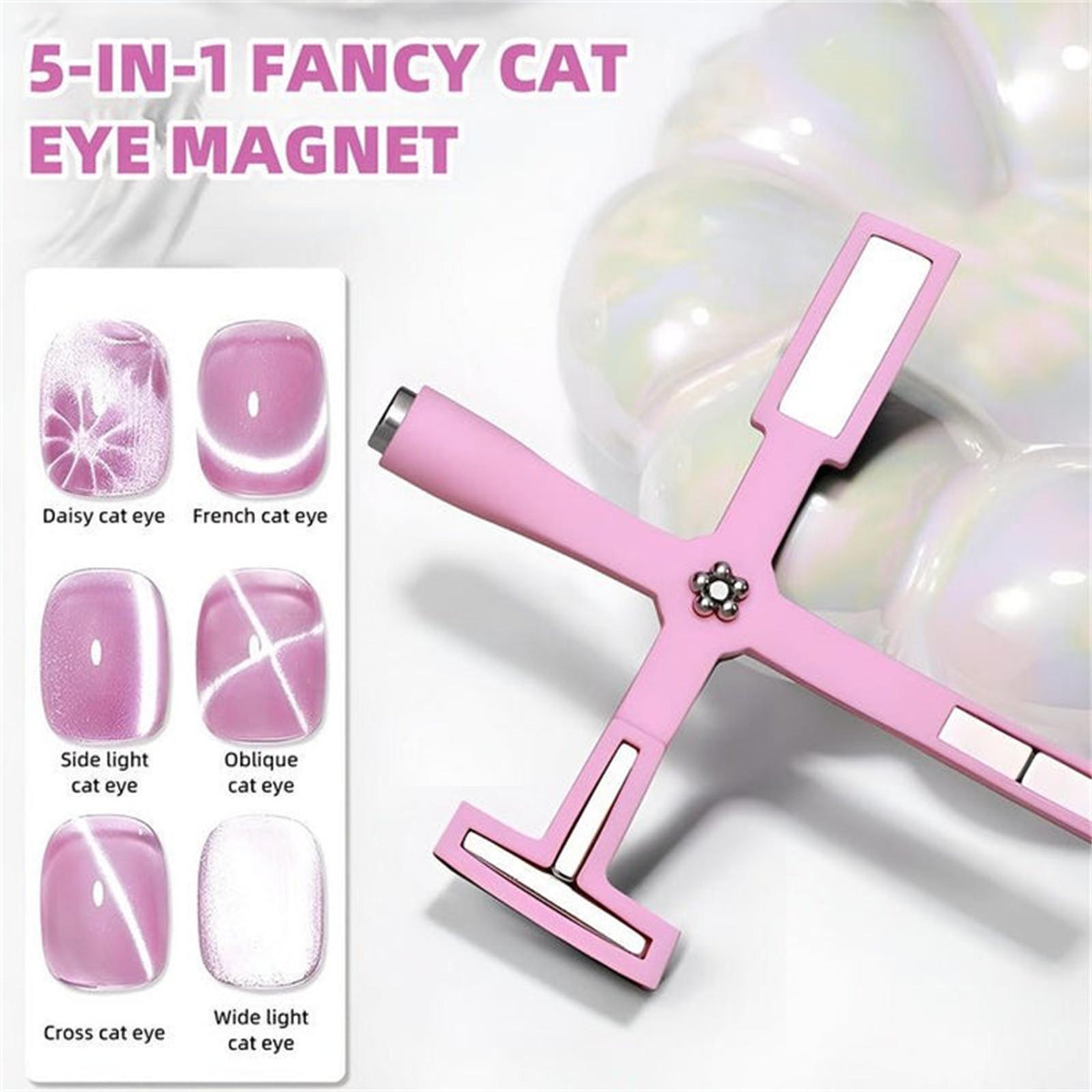 

Магнитный инструмент для ногтей 5 в 1, модернизированные магнитные ручки для ногтей с силиконовым защитным чехлом, многофункциональный магнитный стержень, 3D-магнитный гель-лак «кошачий глаз» One Size розовый