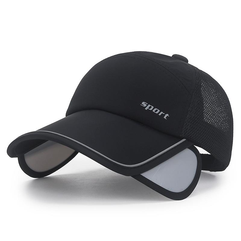 Spring and Summer Men's and Women's Sunshade Drawstring Fishing Baseball Cap Reflective Printed Cap