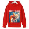Kids Long Sleeve Hoodie Viral Italian Brainrot Meme Mixed Creature Graphic Pullover Sweatshirt Autumn Winter Casual Sport Daily Wear Tops