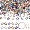 1set 200pcs 10 Colors Electroplate Transparent Glass Beads Star Half  Mixed Color 10x10x5mm Hole: 1mm 20pcs/color