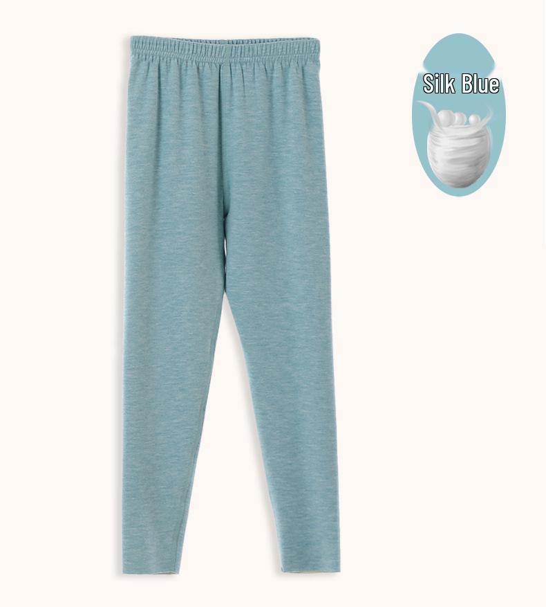 Children's Seamless Velvet Warm Underwear Set with Heat-Generating Silk for Boys & Girls - Ideal for Autumn & Winter