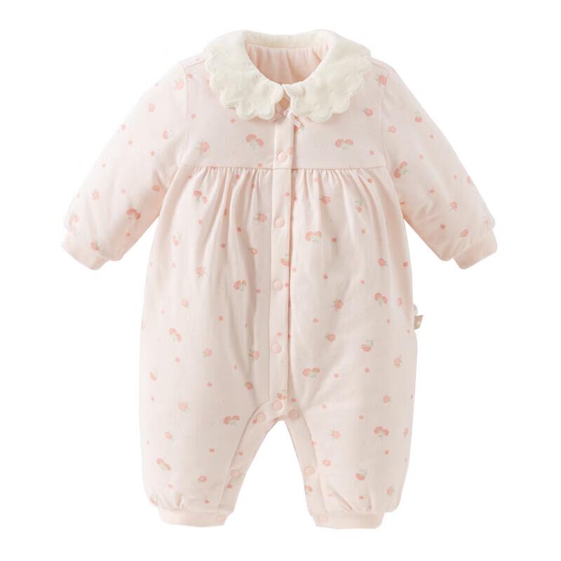 DavidBella Girl's Padded Floral Winter Romper