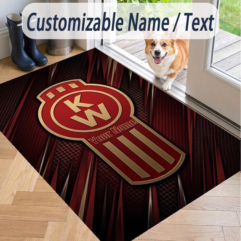 Custom Text Printed Rug Kenworth Non Slip Floor Carpet For Home Room Decor