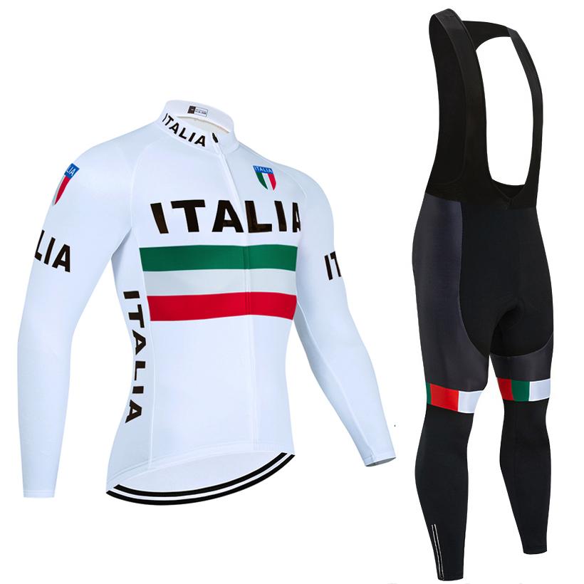 Novo Casaco de Ciclismo de Inverno ITALIA Masculino Feminino 20d Branco Maillot de Bicicleta de Estrada Calças Fato Ropa Ciclismo Lã Térmica Roupa de Ciclismo
