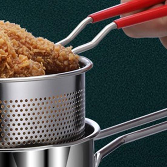 Stainless Steel Frying Pan Small Frying Pan Built-in Filter Basket Versatile