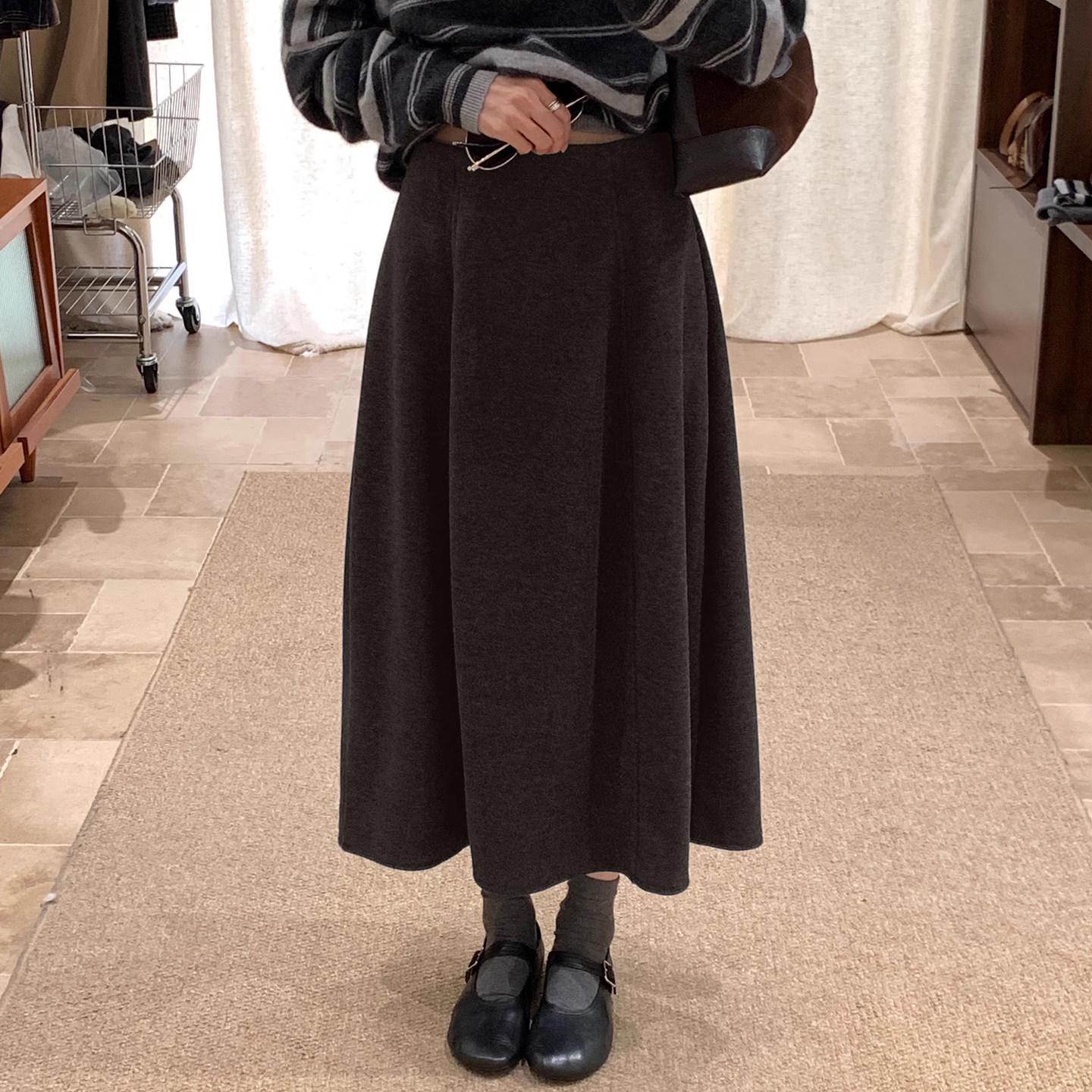 

Women s High Waist Viscose Wool A-line Tulip Skirt - Autumn/Winter 2025 Collection M 96-105 Jin коричневый