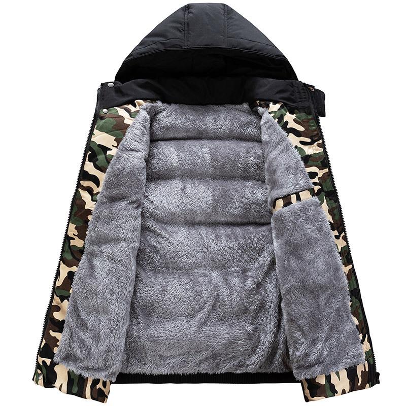 Big Size Men's Padded Vest Hooded Zip-up Fleece Lined Sleeveless Jacket Male Winter Thick Warm Brushed Work Hiking Plus 9XL 10XL