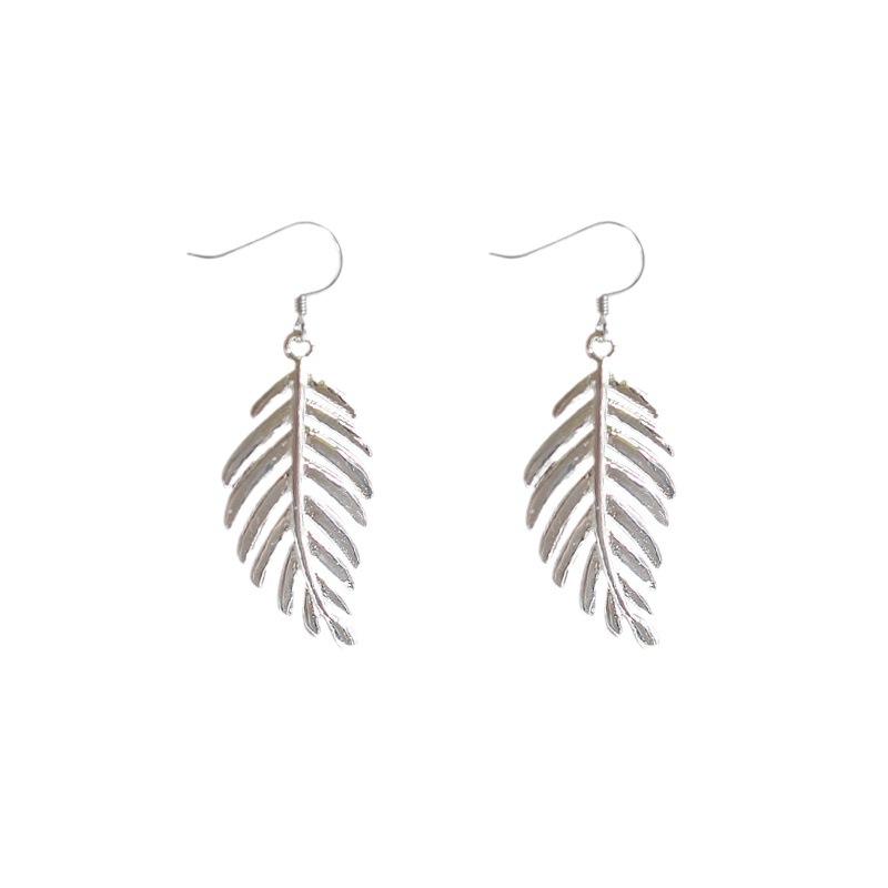 Temperament Leaf Earrings Smart, Fresh and Simple Leaf Ear Hooks Literary Accessories Earrings Female Korean Edition