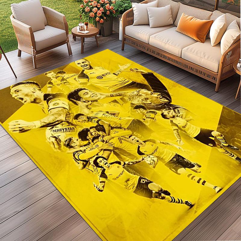 Borussia Dortmund Print Rug, Washable Floor Carpet, For Entryway Dorm Laundry Room Office Study, Home Decor Birthday Christmas Gift