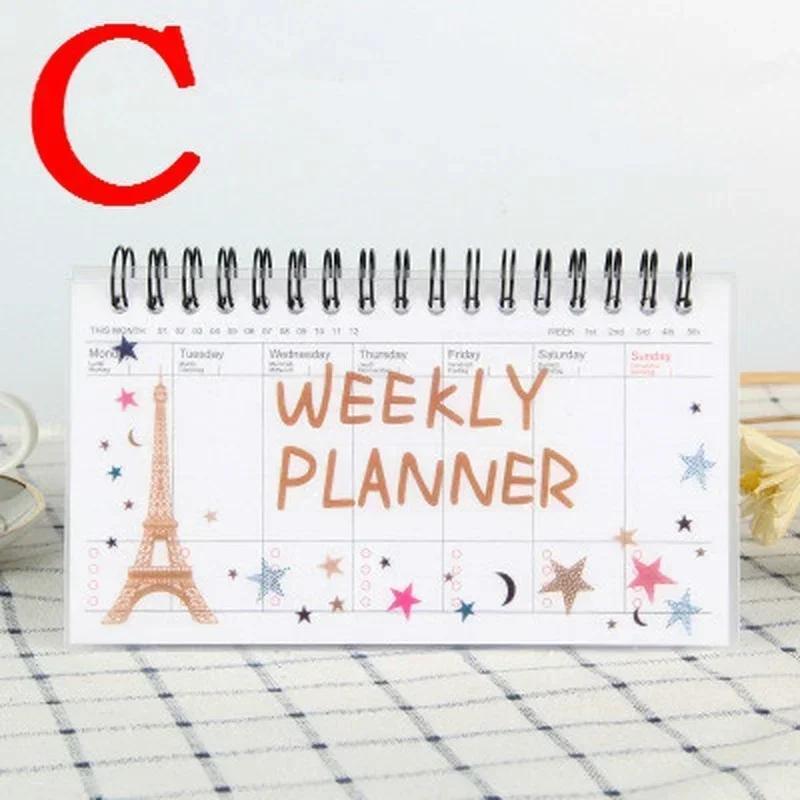 1Pcs Notebook Portable Agenda Diary Journal Weekly Monthly Planner School Supplies Stationary Organizer Schedule Writing Pads