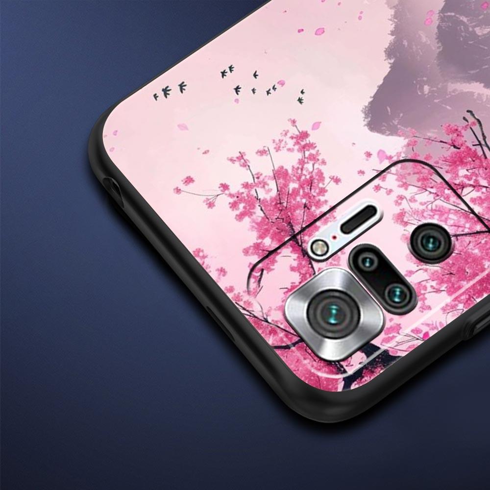 Pink Sunset Mountain Phone Case Cover for Redmi 14C 10C Note 15 14 13 12 10 11 K40 Pro Plus 5G Shockproof Soft TPU Shell Capas