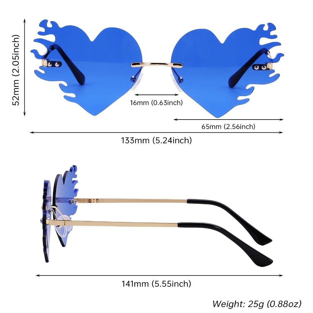 Costume Accessories Flame Love Sun Glasses UV400 Protection Party Favor Eyewear  for Women & Men