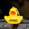Jeep Rubber Duck Keychain - Squeaky Yellow Duck Keyring, Official Merchandise, Golden Yellow, 2 X 2.25 X 2", Goldenyellow