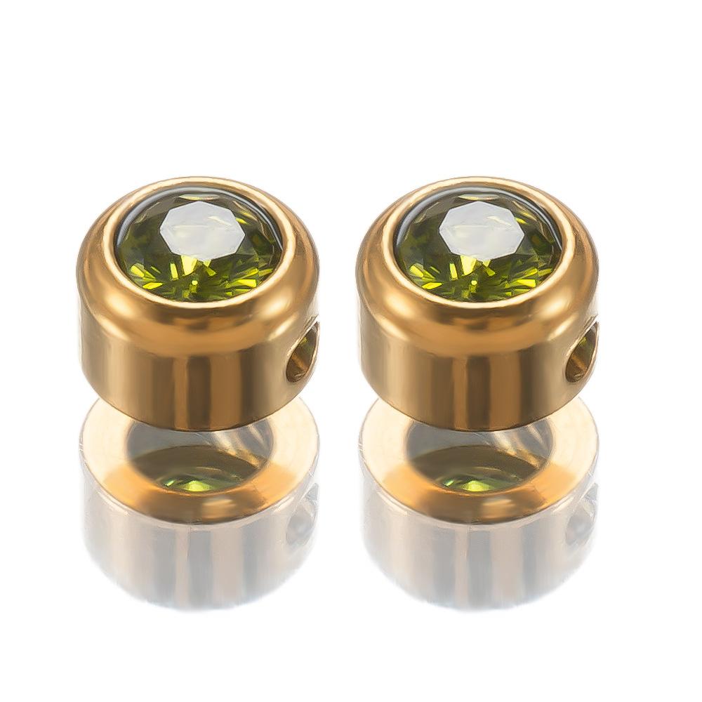 Stainless steel December birthday stone birthday stone small hole beads DIY jewelry accessories necklace