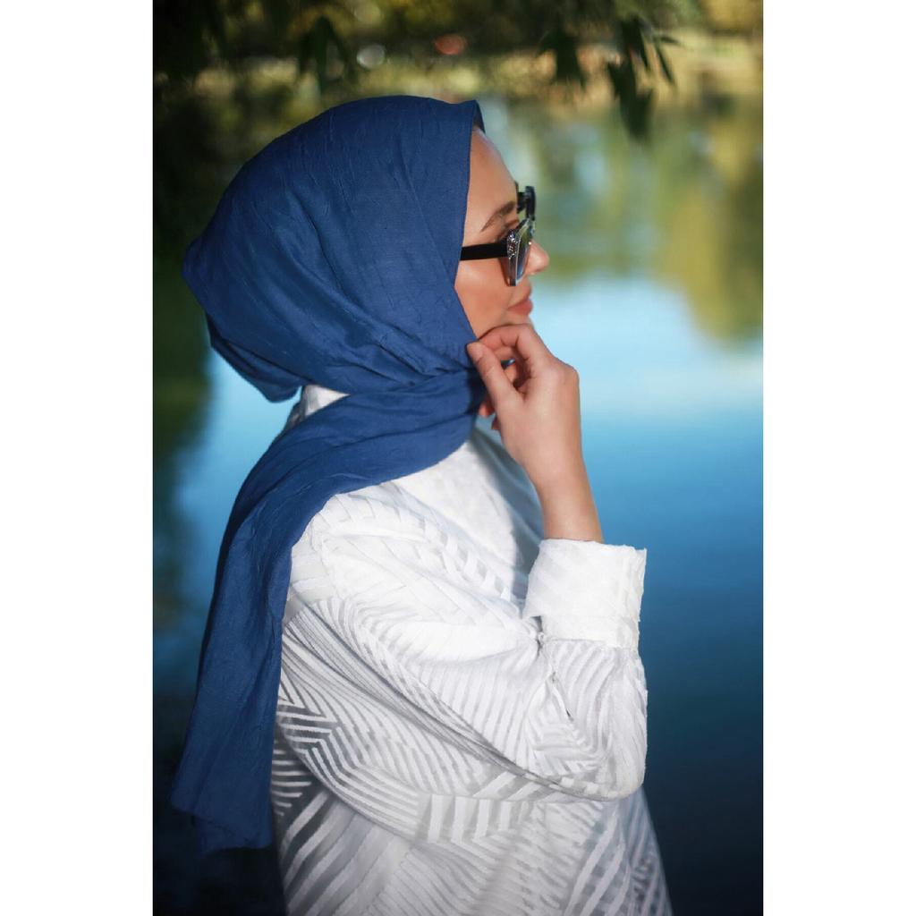 Hijab-Schal aus Bambus, Marineblau