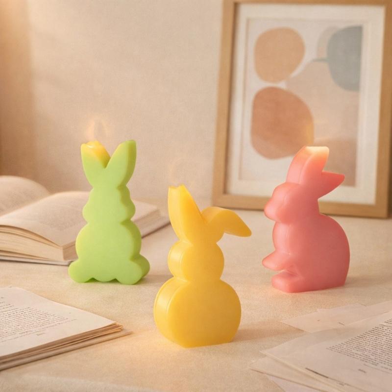 Silicone Easters Rabbits Mould Detachable Designs Multipurpose Candle Soap Chocolate Craft Tool Home Decoration