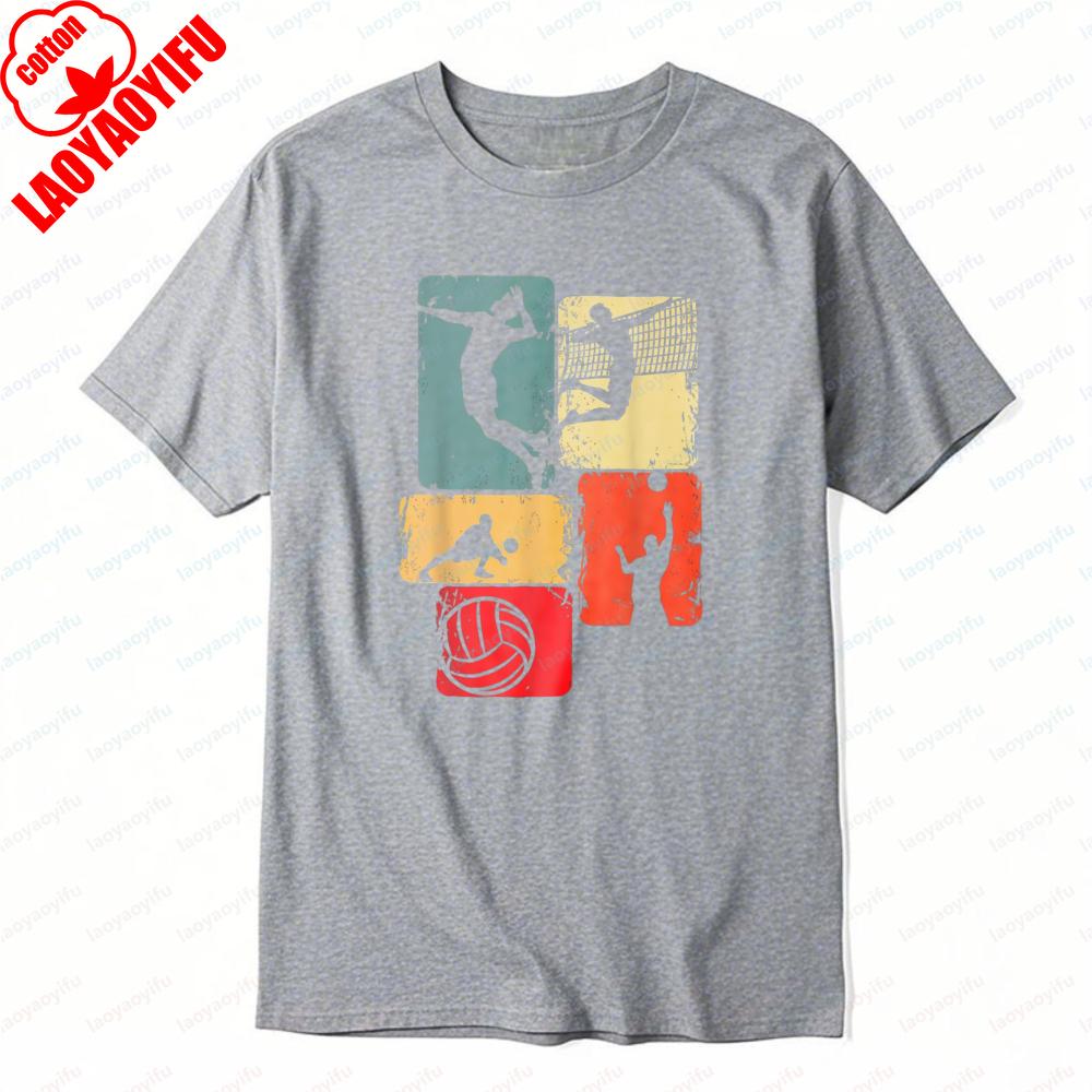 Volleyball Sport Silhouette Printed TShirt Casual Wear Breathable Outdoors Tee Athletic Fashion Women Man Tops Active Lifestyle