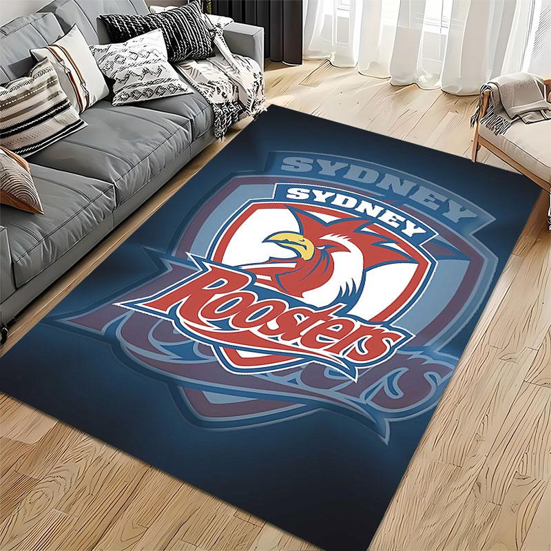 Sydney Roosters Team Logo Teppich geeignet als rutschfeste Matte für das Wohnzimmer oder Schlafzimmer Sofa