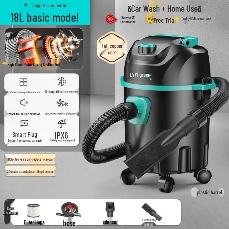 High-Power Industrial Vacuum Cleaner for Household, Car, and Commercial Use