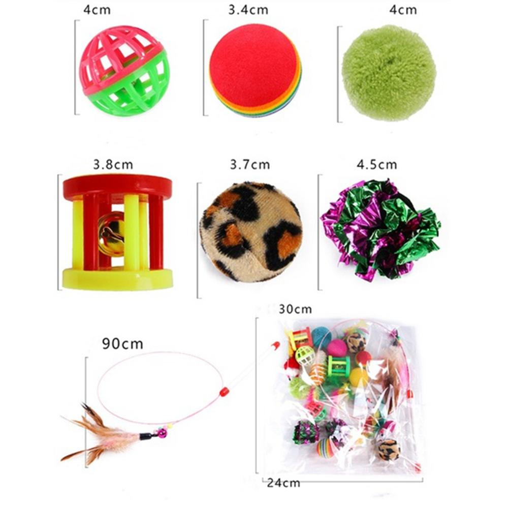 12/21PCS Playing Bulk Toy Pet Kitten Stick Mouse Collapsible Tunnel Feather Balls Cat Toys Set