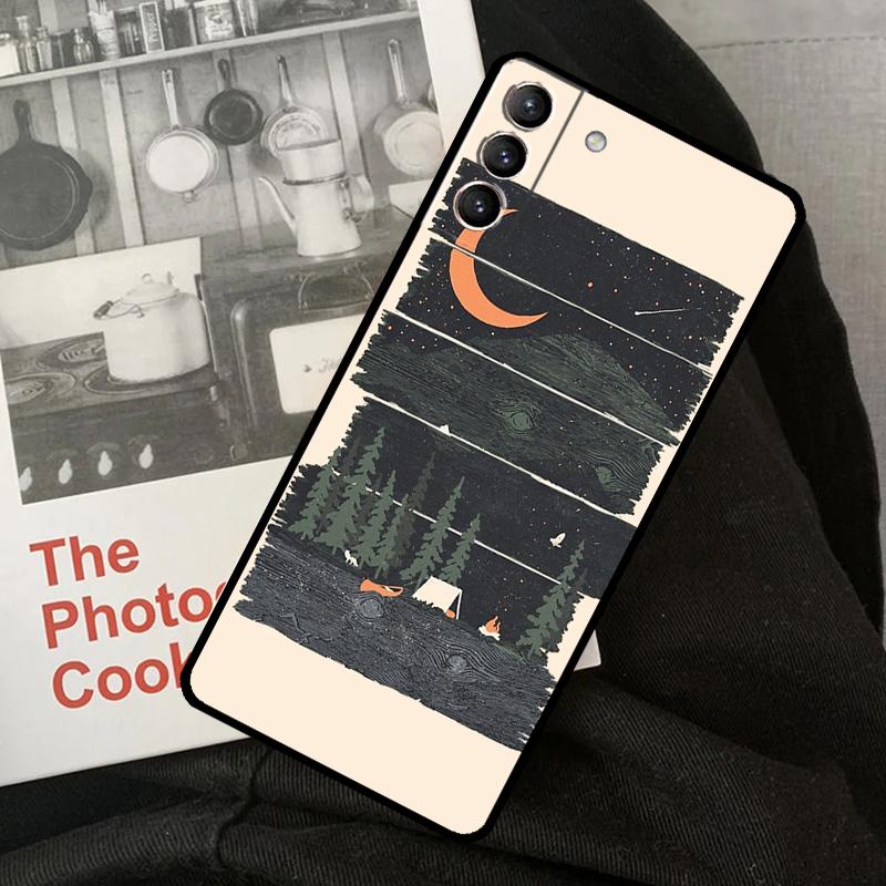 Nature Camping Art Phone Case For Samsung Galaxy S22 S23 S24 Ultra S20 S21 S24 FE S9 S10 Plus Note 10 20 Ultra
