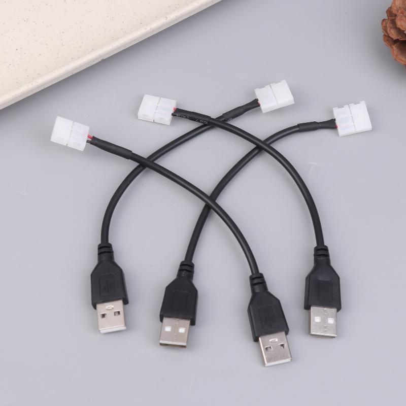 5/10Pcs USB Cable Connector To 2pin 8mm/10mm Free Welding LED Strip Connector LED Ribbon Strip Light Adaptor