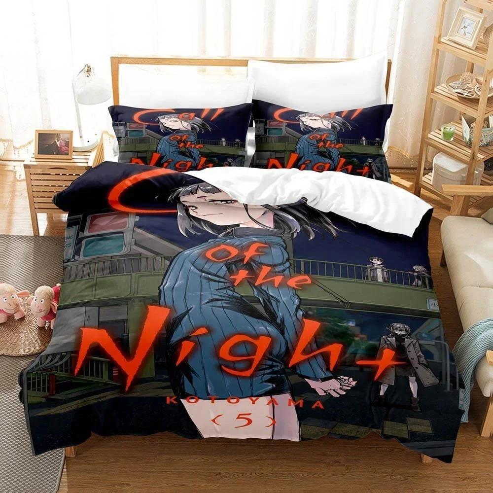 Neues 3D-Druck Anime CALL OF THE NIGHT Bettwäscheset Einzelbett Twin Full Queen King Size Bettset Erwachsene Kinder Schlafzimmer Bettdeckenbezug Sets