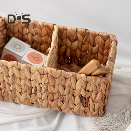 Hračky Kosmetika Proutěný koš Pletený dělený koš Velkokapacitní Ekologický víceúčelový stolní zásuvka Organizér Úložný koš