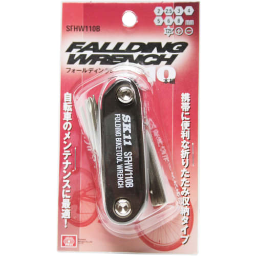 SK11 (SK11) Folding Wrench Set, Folding Storage, Hex Wrench, Driver, Etc., 10 Piece Set SFHW110B