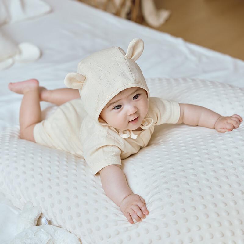 Koala Noses Breathable Cotton Sprout Jacquard Baby Short Sleeve Romper