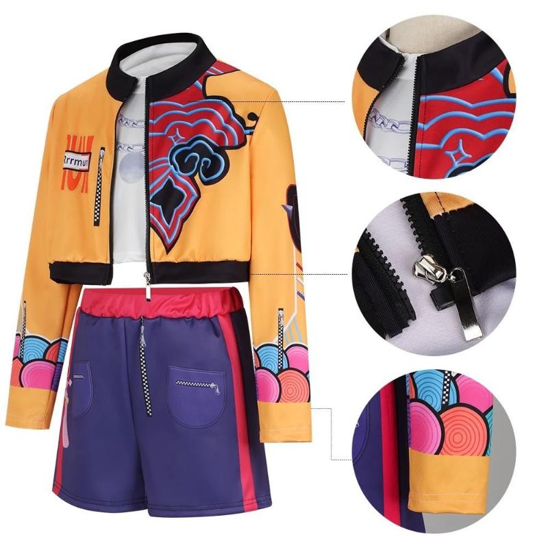 2025 New Cosplay Suit Devil Hunter K-pop Three-piece Suit Clothing Pop Singer Halloween Girls Skirts and Upper Garment Wear Set