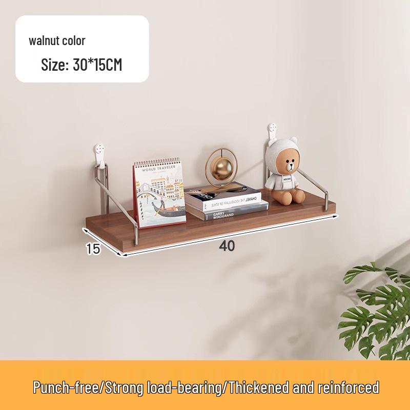 Punch-Free Floating Wall Shelf - Living Room Wall-Mounted Bookcase & Storage Rack