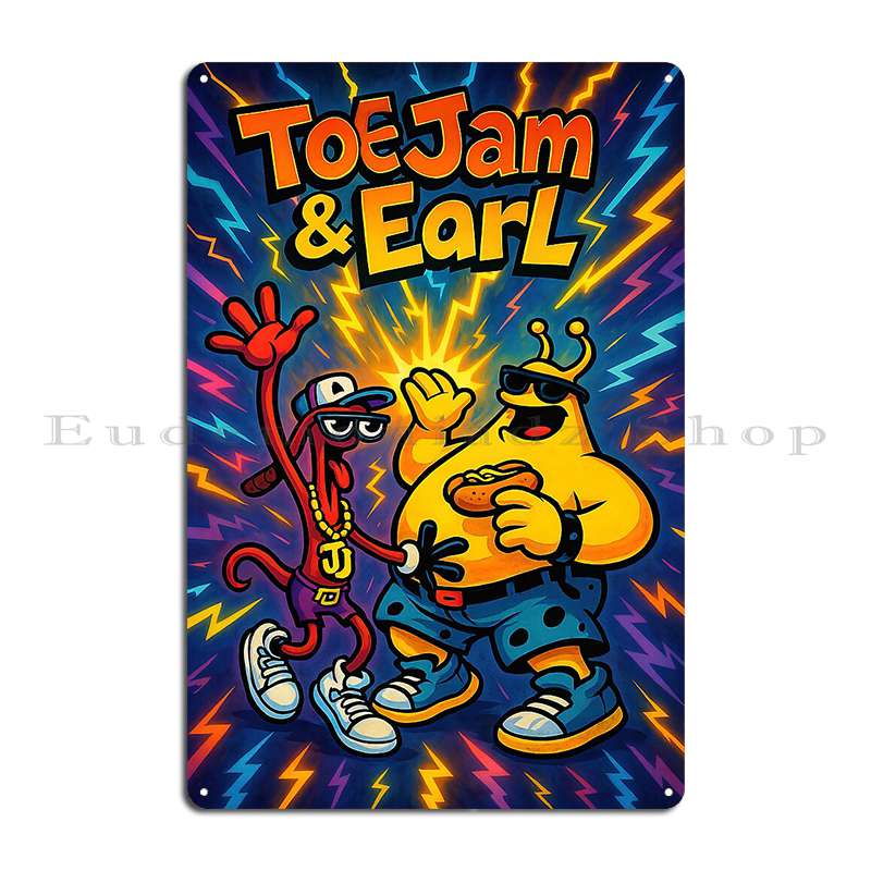 

Toejam And Earl Classic Funky Game Art Metal Sign Cinema Custom Wall Decor Custom Club Tin Sign Poster 20x30cm（7.8x11.8inch）