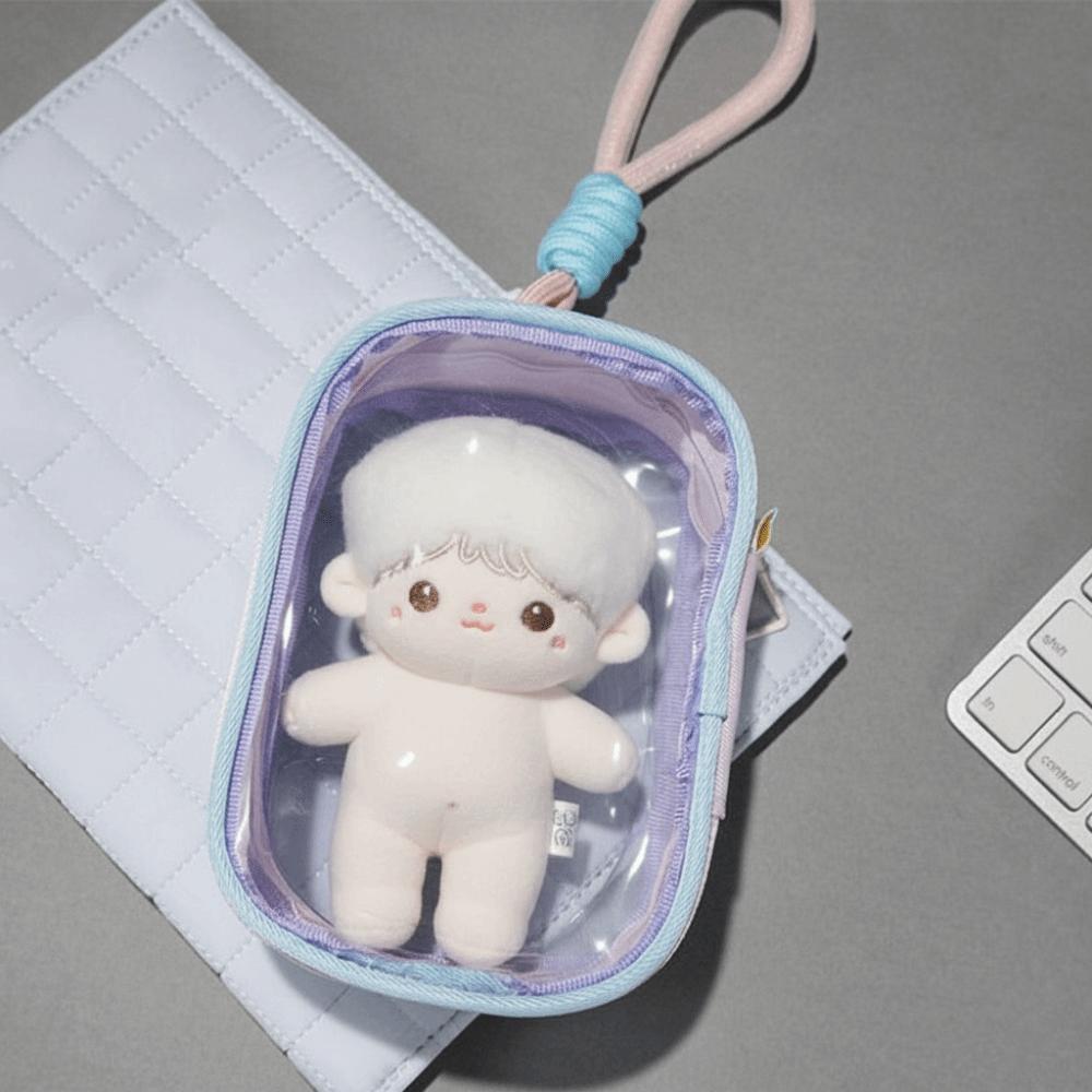 Portable Doll Storage Bag Clear Outdoor Doll Display Bag 10cm Transparent Doll Bag  Storage Bag