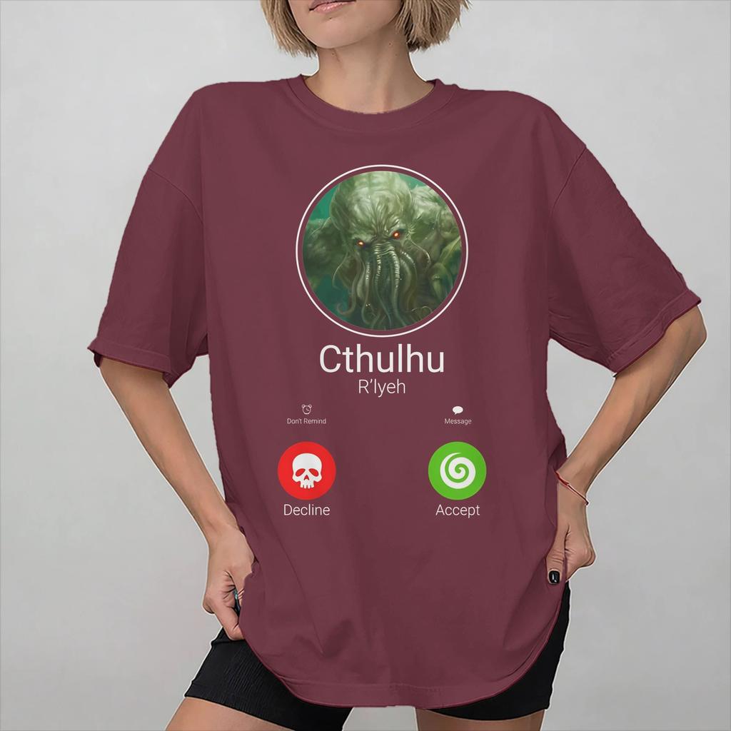 Unisex Women Graphic Printed Call Of Cthulhu Lovecraft T Shirt Tee Cotton Tshirts Clothing