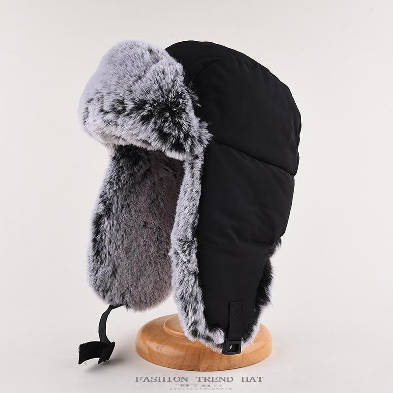 Imitation Fur Mink Hair Hat Female Fall and Winter Plush Fisherman Hat Khaki Senior Show Face Small Warm Ear Protection Lei Feng Hat