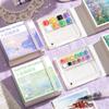 Mini Watercolor Painting Notebook With Pigment Palettle Creative Small Portable Drawing Sketching Book Art Stationery