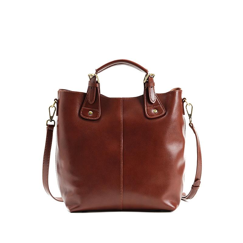 New large-capacity leather shoulder messenger bag versatile niche high-end women's office handbag