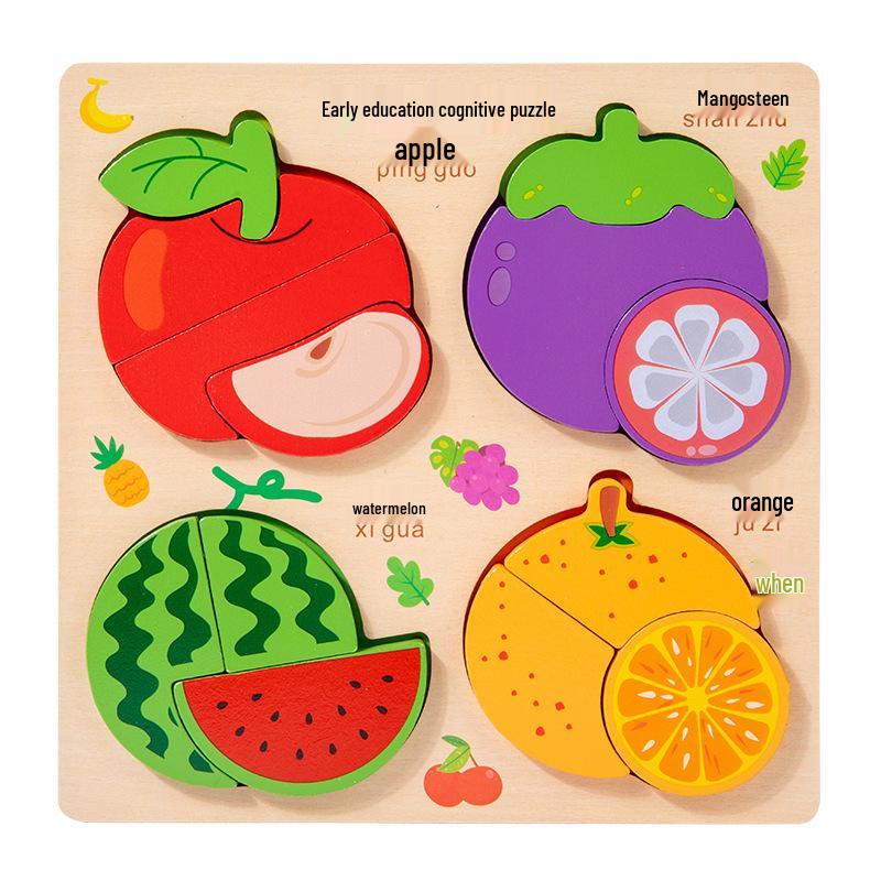 3D Wooden Puzzle Educational Toys for Ages 4-6: Animal & Transportation Shape Matching Blocks.
