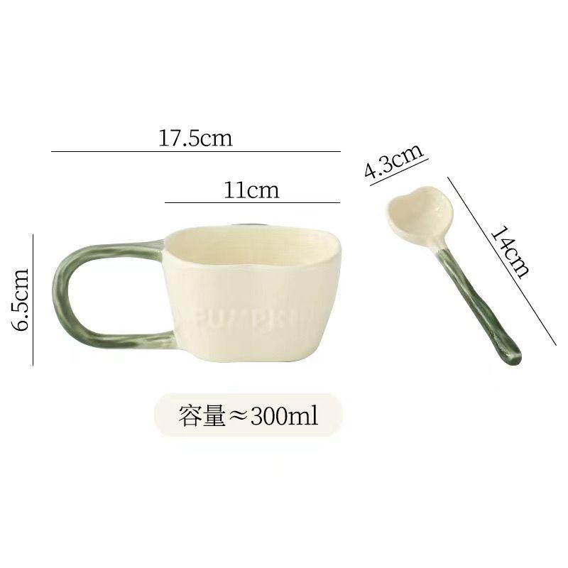 

Creative Large Handle Ceramic Coffee Mug Home Breakfast Oat Milk Mug Exquisite Afternoon Tea Tea Cup Drinkware Office Mug Decor 301-400ml кремовый