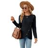 Autumn-winter Women's Blouse, Knitwear, Long-sleeved Shirt with A Round Neck, Tulip Hem