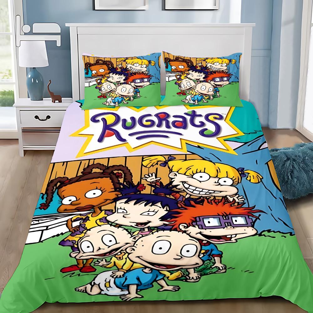 Cartoon Funny Duvet Cover Pillowcase Bedding Set R-Rugrats Adult Boy Girl Bedroom Decoration Children Single Double Large Size