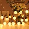 LED-Runde Kugelkette Lichterkette für Schlafzimmer, Außenbereich, Camping und Feiertagsdekorationen