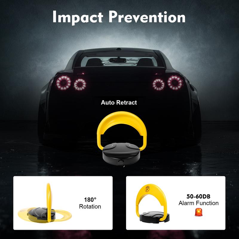 Parking Barrier Parking Post with Remote Controls and Keys 180° Rotating Rocker Lever Maximum Load Capacity 2T Waterproof
