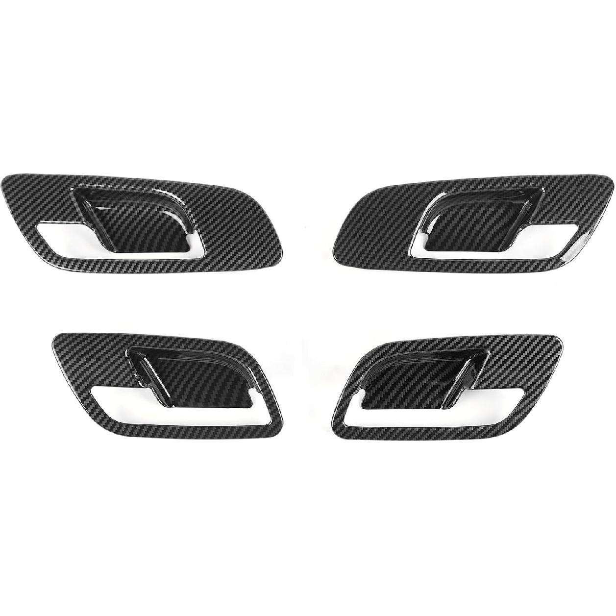 Linskip Interior Door Handle Covers Compatible with Chevy Avalanche Suburban Tahoe 2007-2013, Door Handle Trim, Interior Accessories(Black Carbon) black carbon