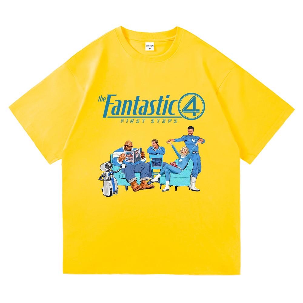 The Fantastic Four First Steps T Shirt 2025 Movie Women Clothing Harajuku Unisex High Quality Cotton Tops Gifts Graphic Tshirts