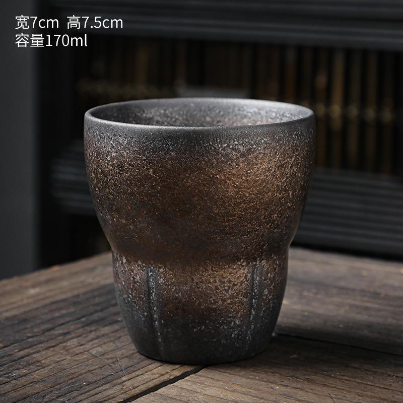 Retro Small Tea Cups 150ml Iron Color Coarse Ceramic Coffee Mugs