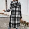 Women's Casual Fashion Comfortable Leisure Loose Contrast Color Buttoned Hooded Jacket