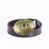 U-shaped Oval Plate Buckle Smooth Buckle Retro Style Cowhide Belt Whole Buffalo Leather Cutting Belt
