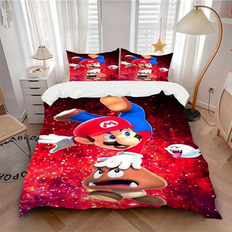 3pcs Mario Bedding Set - Includes Quilt Cover and Pillowcases, Suitable for All Seasons F039